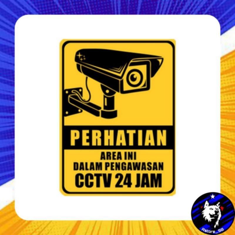 Stiker CCTV Murah | Stiker CCTV 24 jam | Stiker Sign Kamera CCTV 24 Jam Area Pantau | Stiker CCTV Be