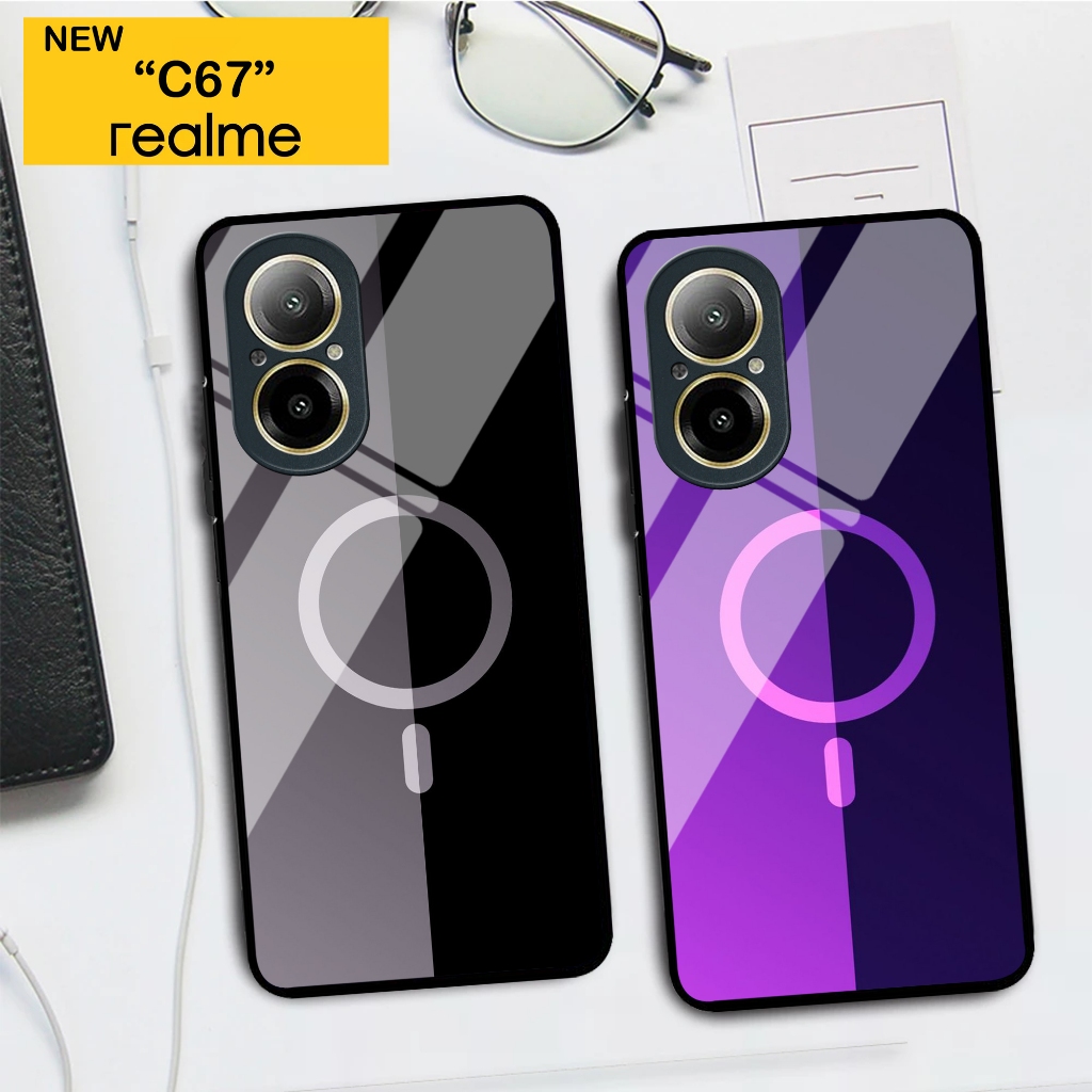 Softcase Glass Realme C67 [12] Case Logo Iphone Realme C67 - Pelindung Handphone Realme C67- Casing 