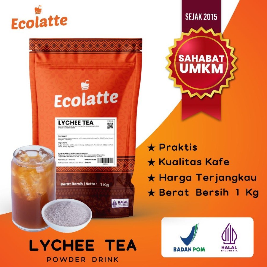 

ECOLATTE LEMON LYCHEE PEACH LIANG TEA 1kg POWDER DRINK