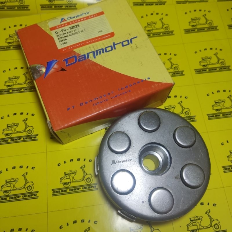 Kopling Vespa Super / Kopling Komplit Vespa Super 22T Lubang 6 Danmotor
