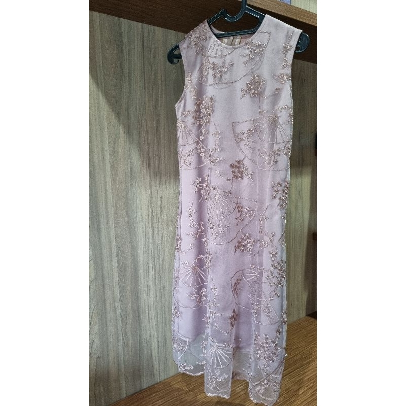 preloved baju dress pesta terusan rose gold
