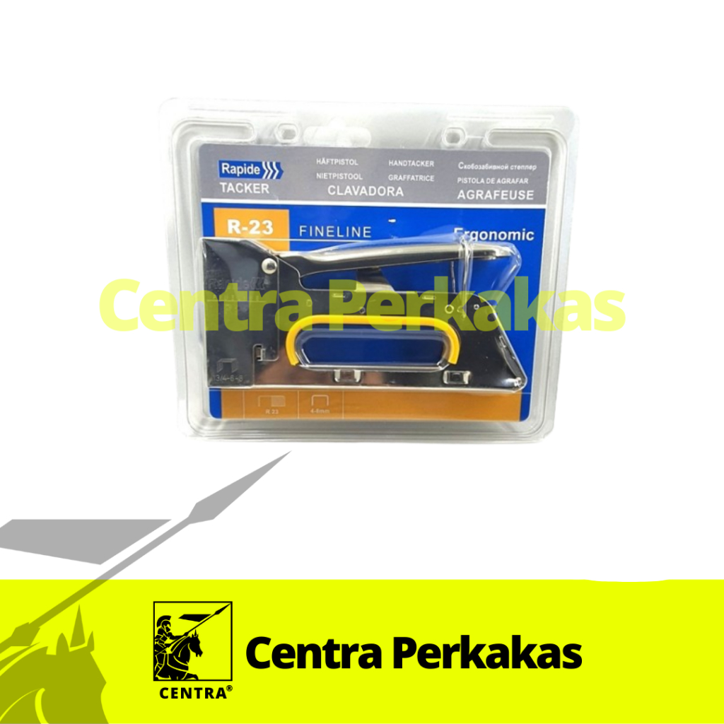 

Staples Gun Tacker Hekter Rapide R-23 Stepler Tembak Manual Ergonomic - Staple Gun 13/8