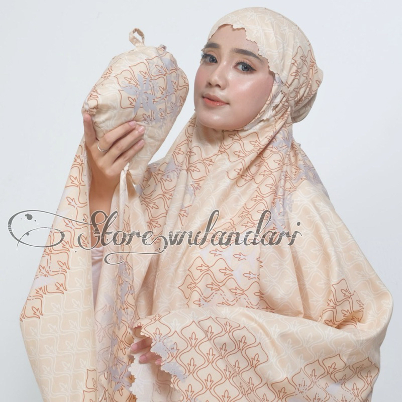 ASLI Mukena printing lasercut 2in1 HANUM Store.wulandari mukena traveling mukena resleting mukena