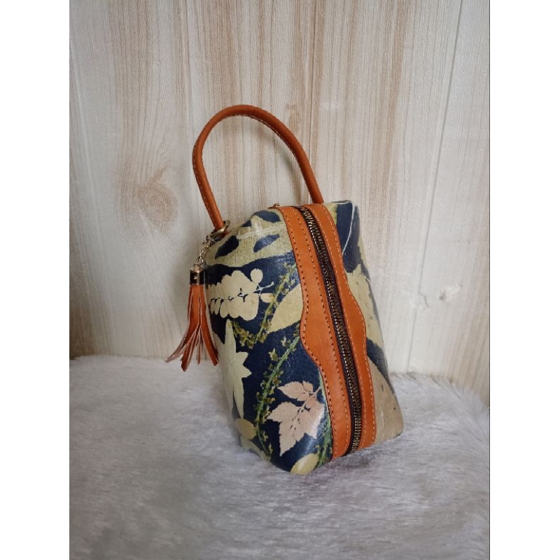 Tas kulit ecoprint Jogja/ tas kulit Jogja murah