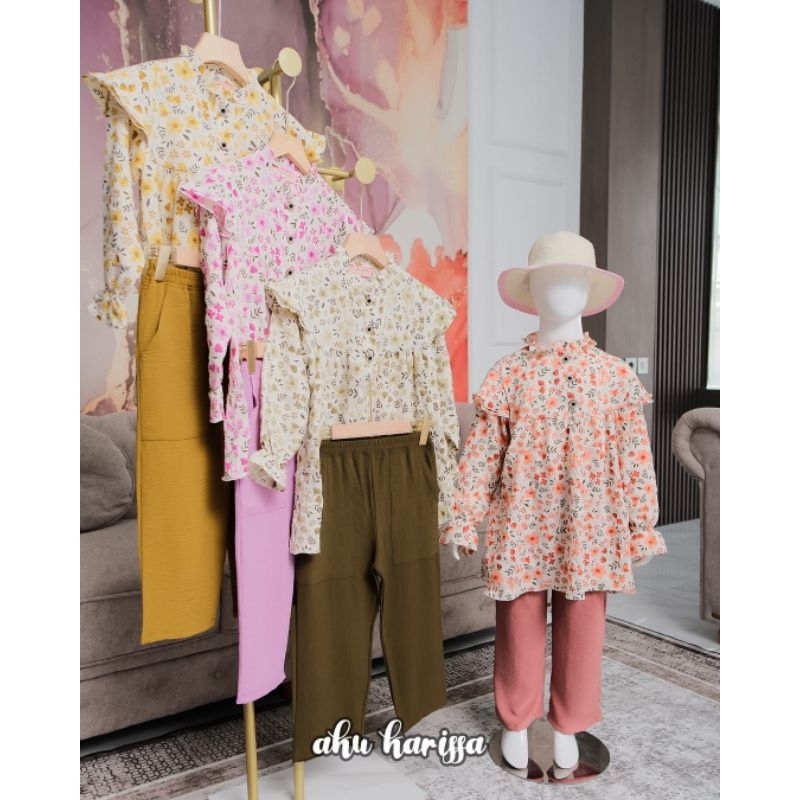ONE SET KIDS AMANDA ORI AKU KARISSA SETELAN ANAK MOTIF BUNGA TERBARU