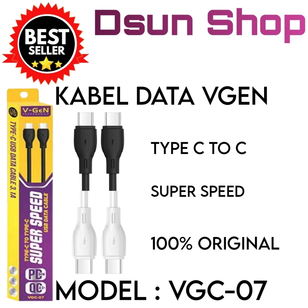 Kabel Data V-GeN VGC-07 Type C to Type C QC 4.0 PD 60W 3.1A