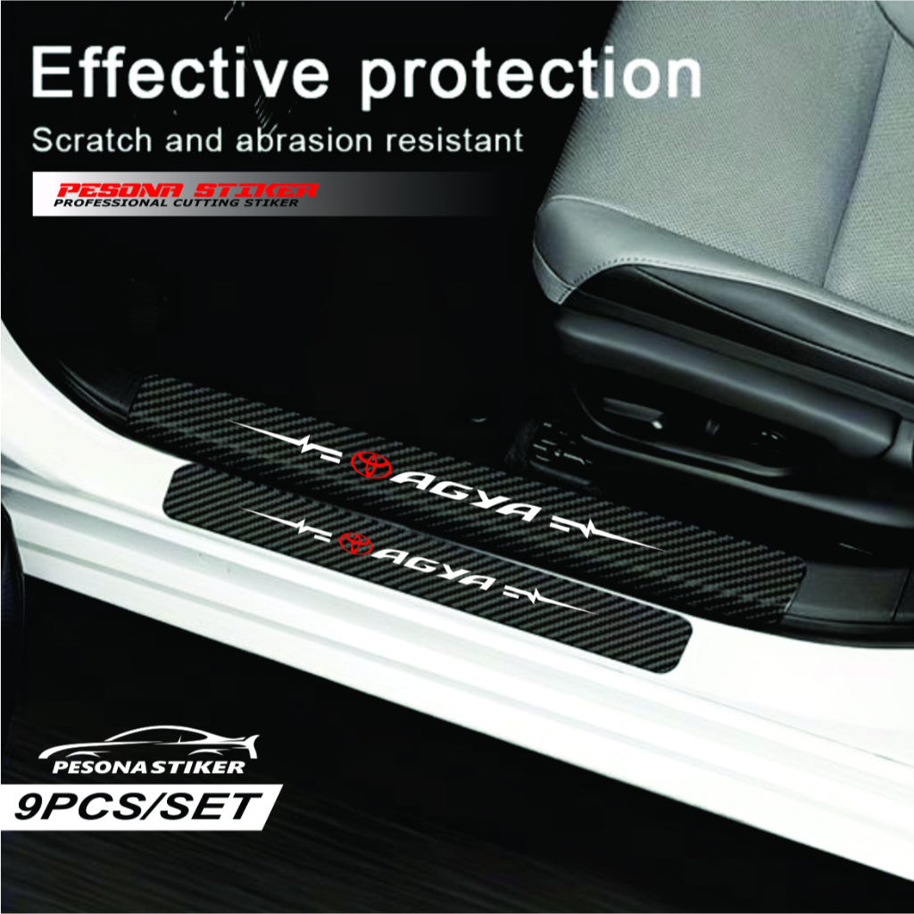 stiker carbon 3D stiker pengaman mobil AGYA stiker carbon mobil AGYA stiker carbon pengaman stiker m