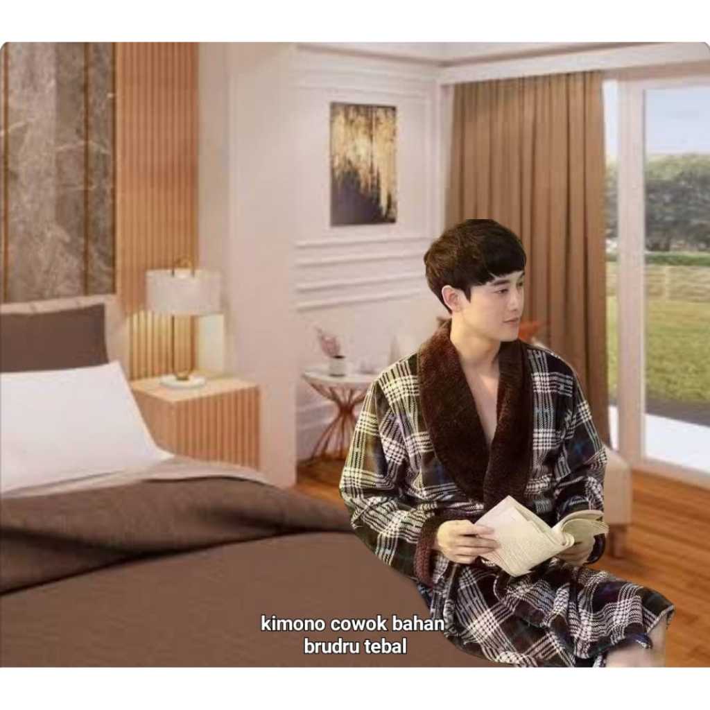 Baju tidur kimono cowok bahan kaos katun premium