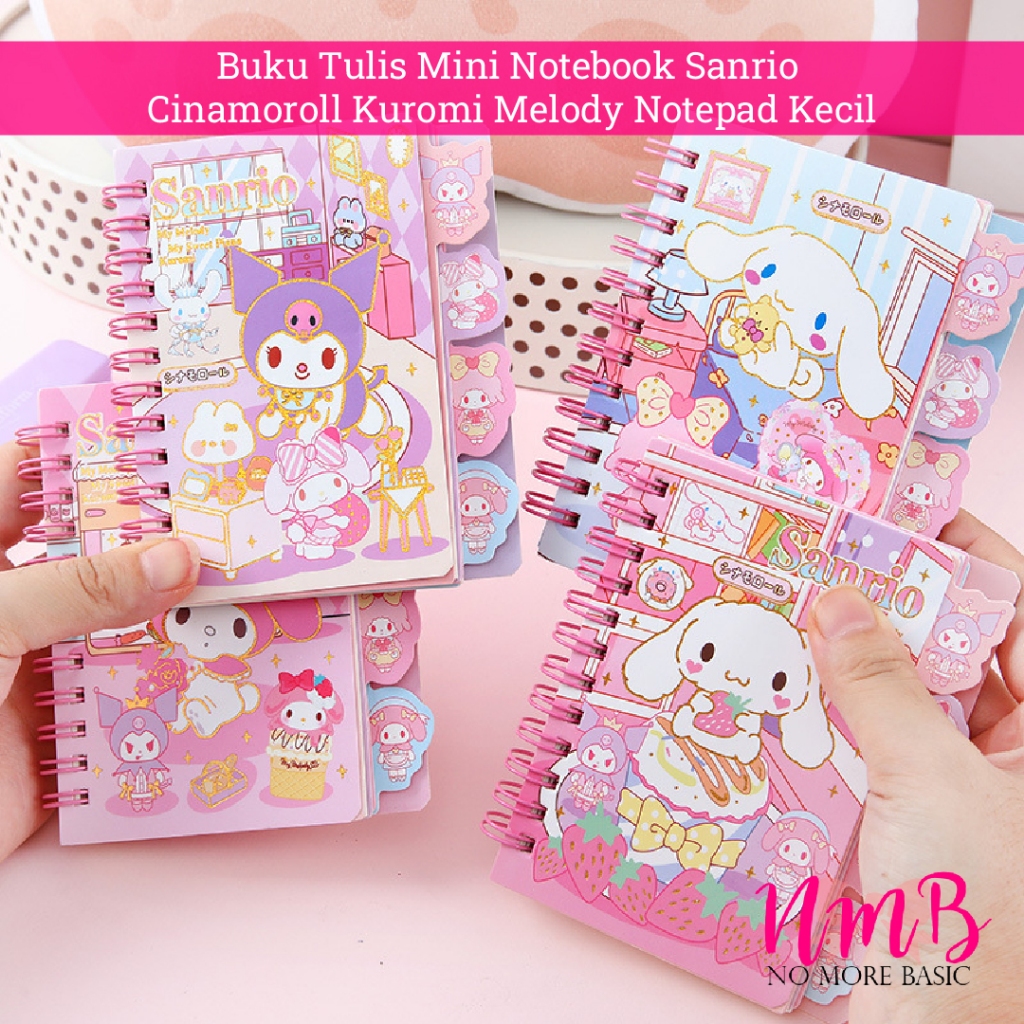 

Buku Tulis Mini Notebook Sanrio Cinamoroll Kuromi Melody Notepad Kecil