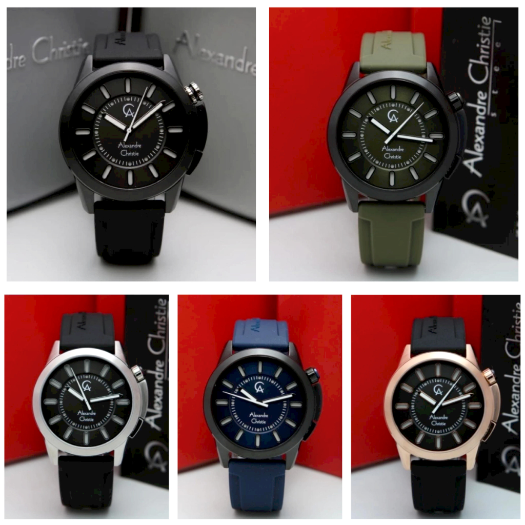 Jam Tangan Pria AC Alexandre Christie 8632 Original - Tali Karet