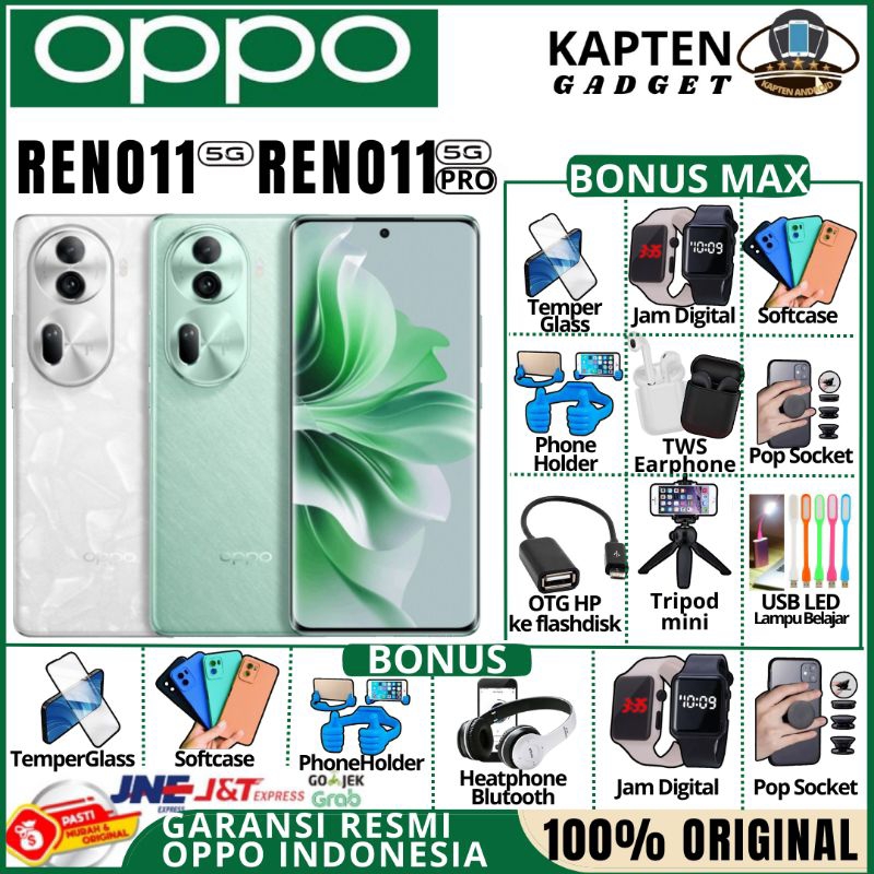 HP OPPO RENO 11 5G | RENO 11PRO 5G 8/256GB - 12/512GB RAM UPTO 24GB 100% BARU ORIGINAL GARANSI RESMI