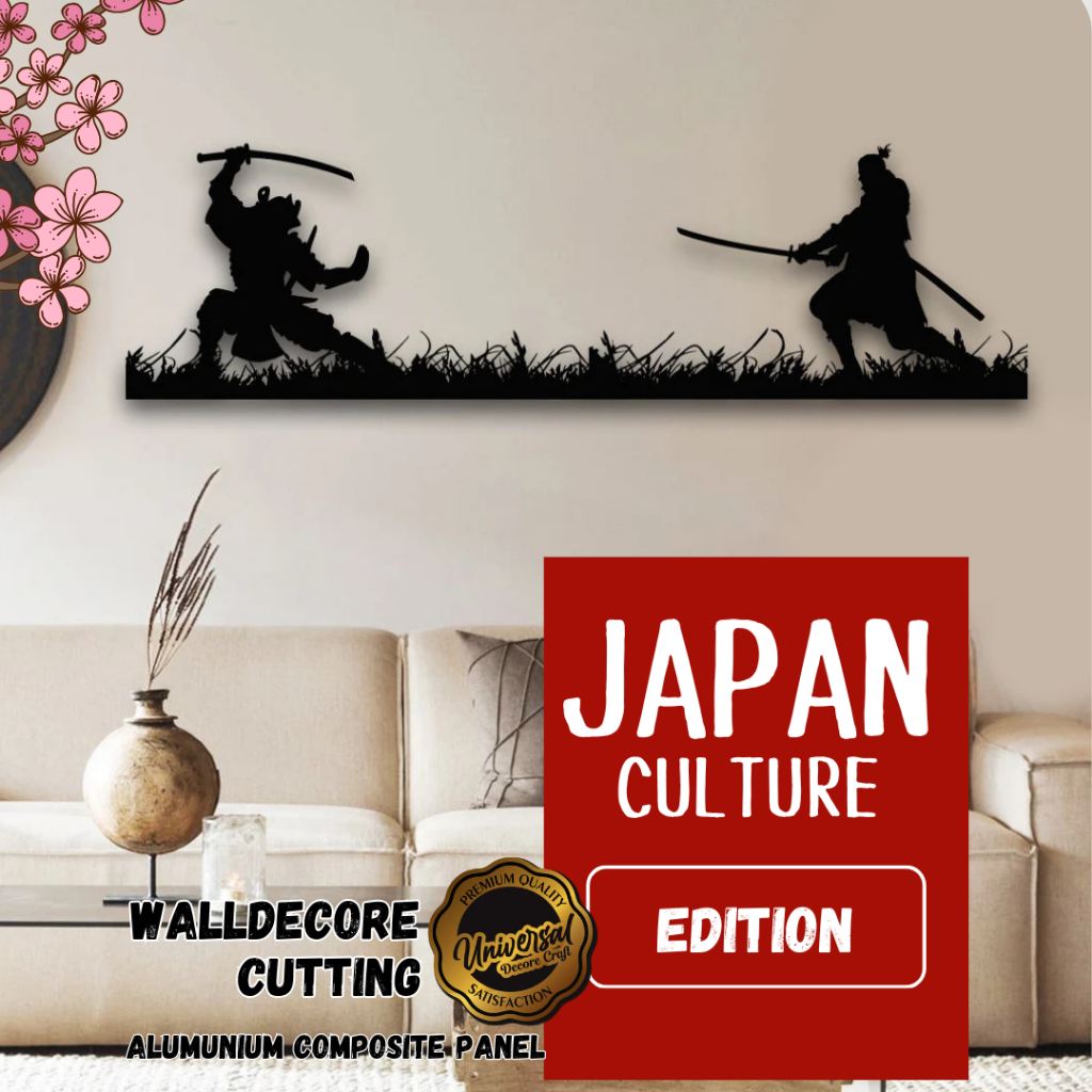 Hiasan Dinding Jepang Samurai Fight /Hiasan Dinding Jepang/ Hiasan Cutting Jepang