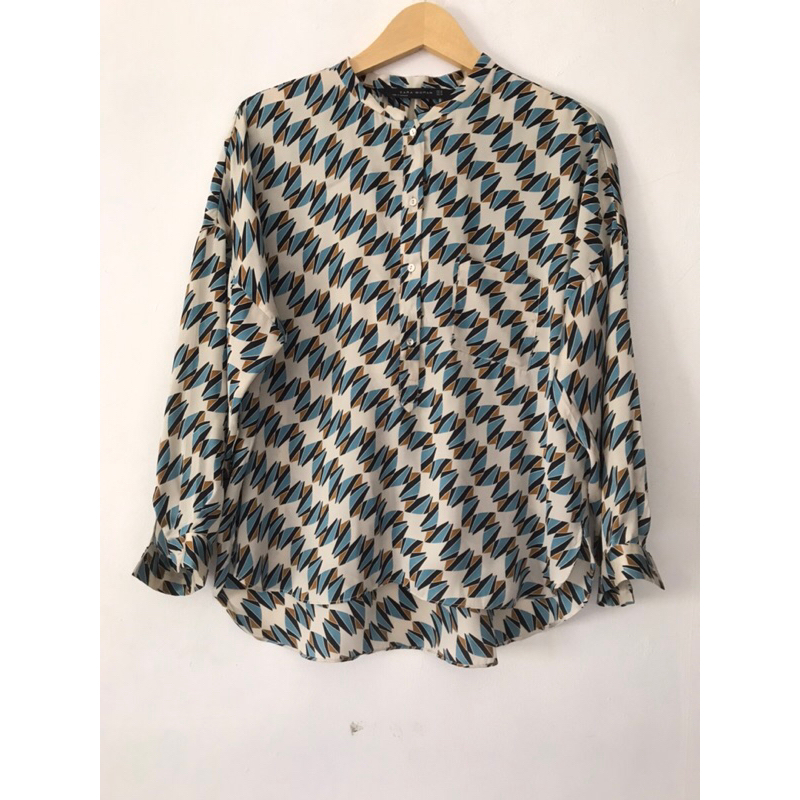 zara kemeja satin silk