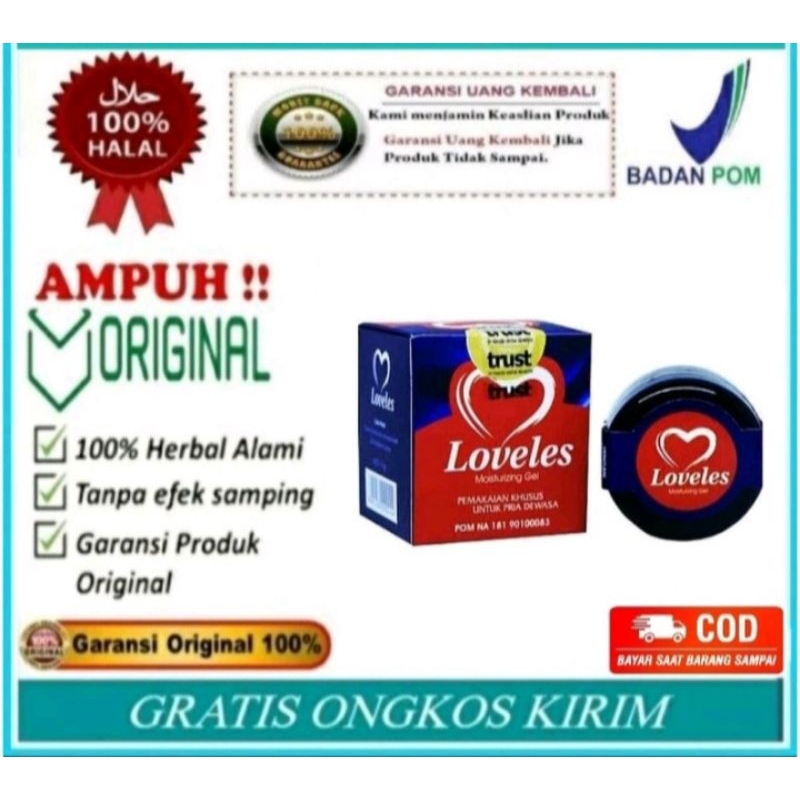 Loveles-Loveles Moisturazing gel asli obat pria oles 100% cream original herbal alami cream