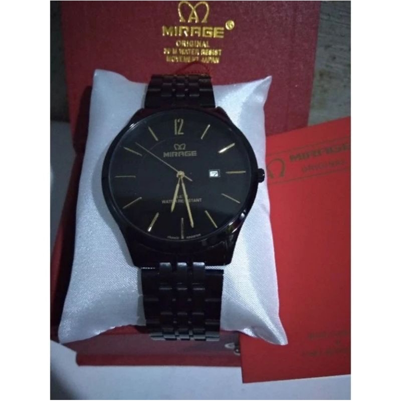 jam tangan mirage rante oria 8647 original tahan air jam tangan pria