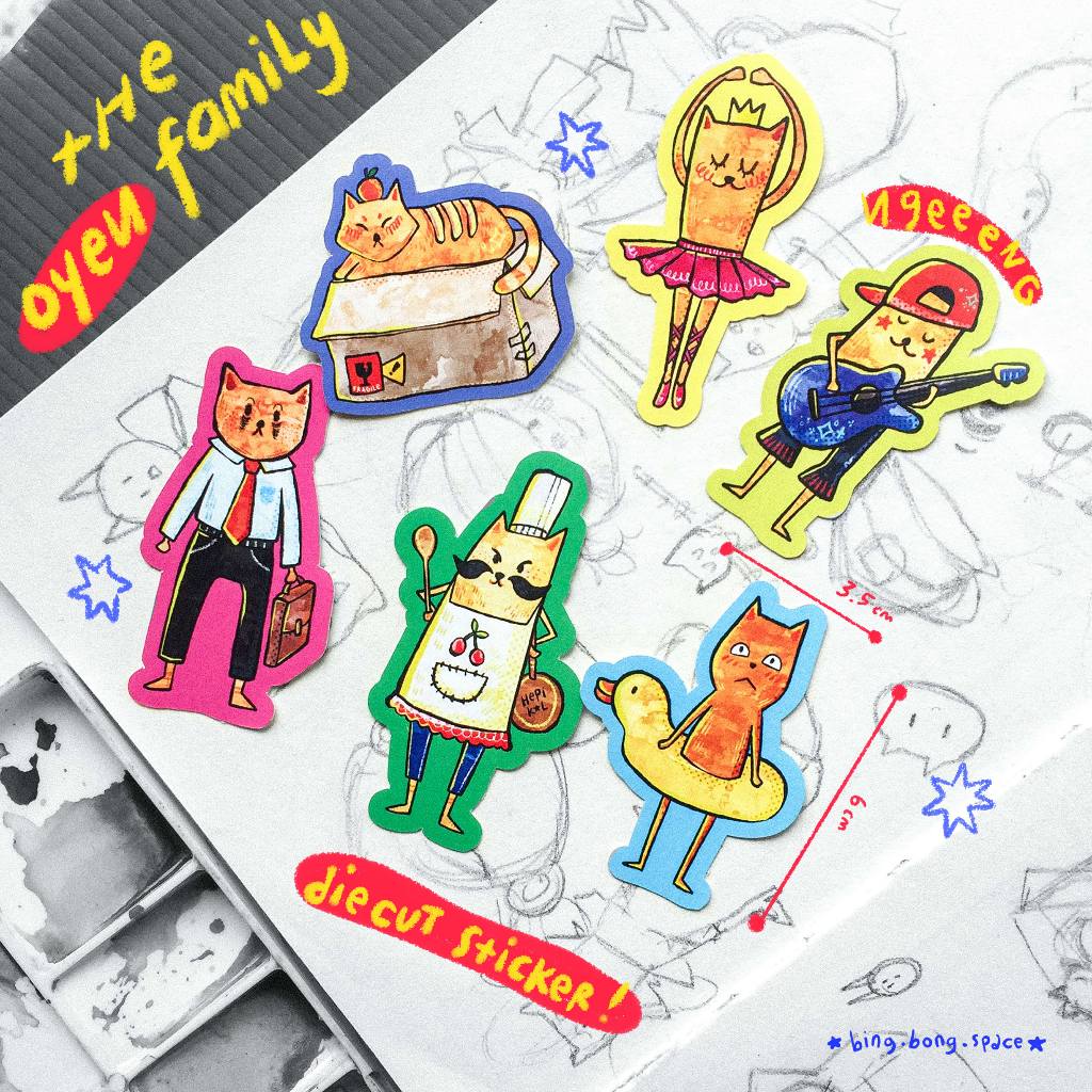 

Sticker Oyen Family - Diecut Sticker Kucing
