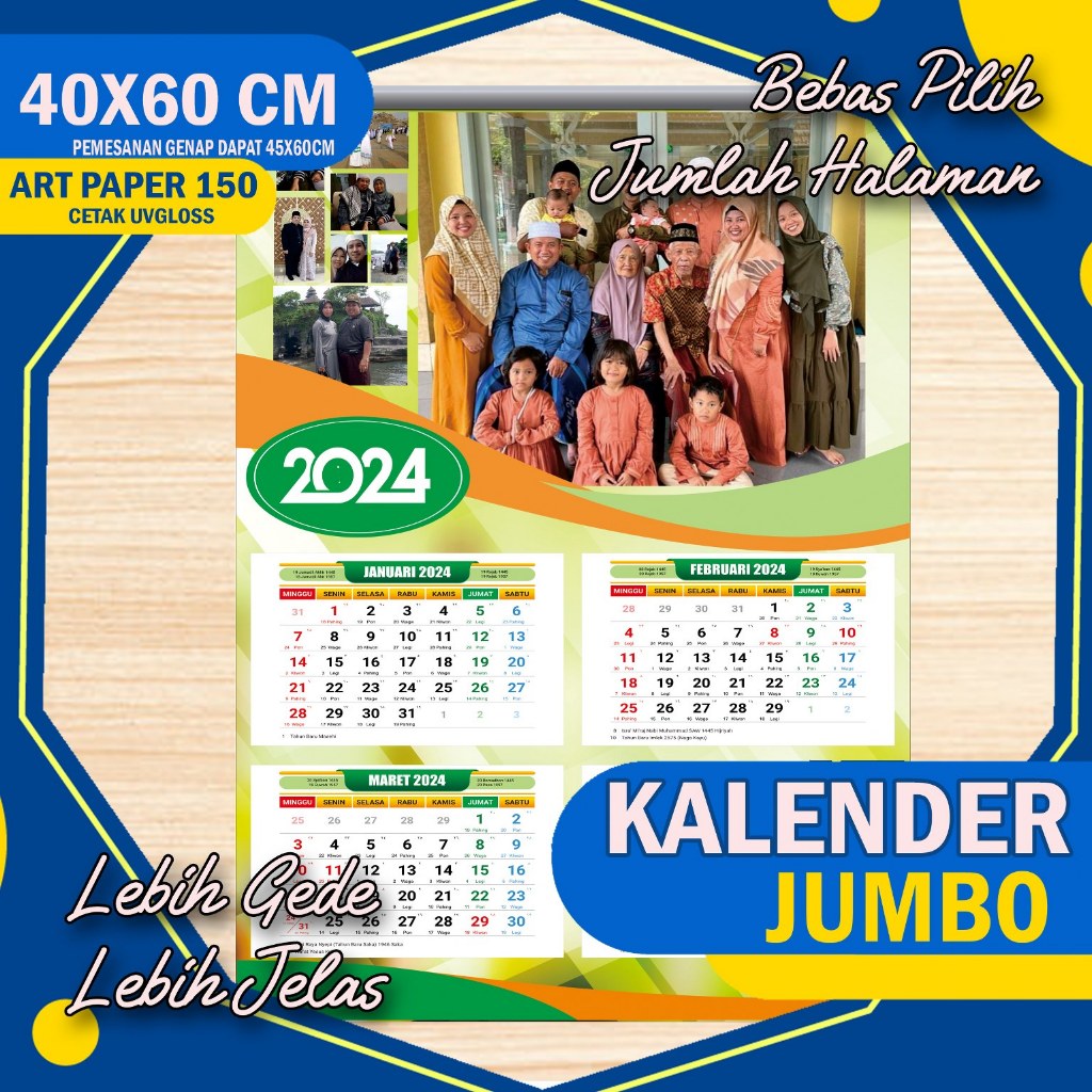 

KALENDER JUMBO 40X60 CUSTOM BISA ECER / SATUAN