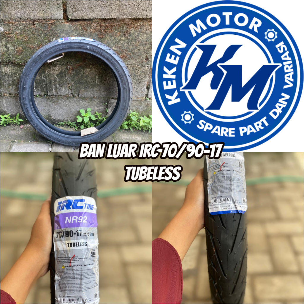 BAN LUAR IRC 70/90-17 BAN MOTOR RING 17 TUBLESS || BAN LUAR MOTOR BEBEK IRC 70/90-17 TUBELESS(MOTIF 