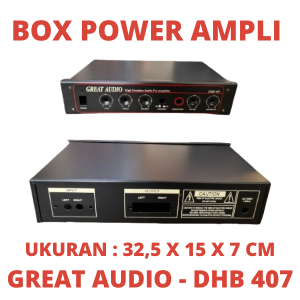 BOX POWER AMPLI GREAT AUDIO DHB 407 BOKS KOSONG BOK RAKIT BOXS AMPLIFIER KOSONGAN RAKITAN BOK MODUL 