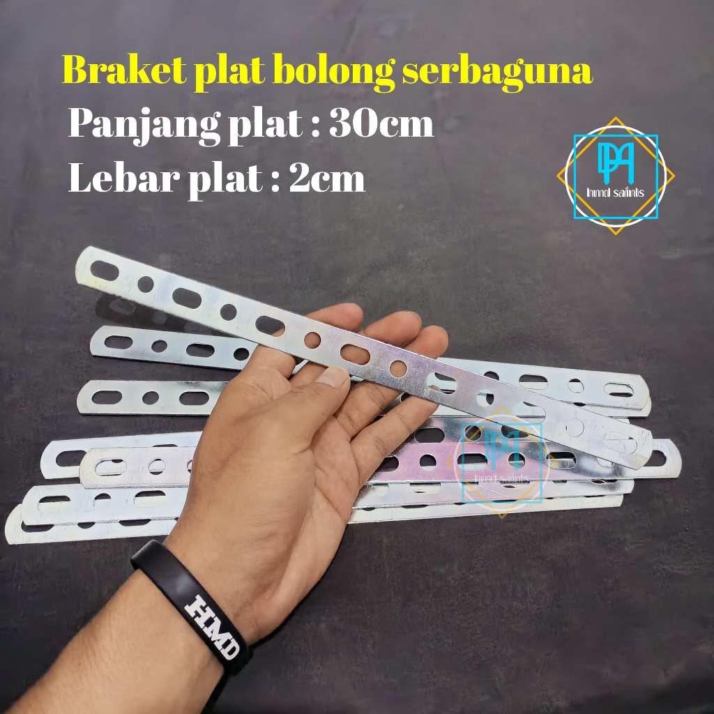 Breket plat bolong breket dudukan lampu tembak breket knalpot breket plat besi pangkon