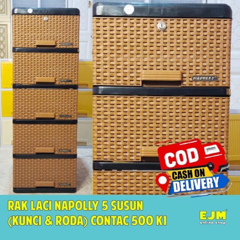 RAK LACI NAPOLLY 5 SUSUN (KUNCI & RODA) Contac 500 K1