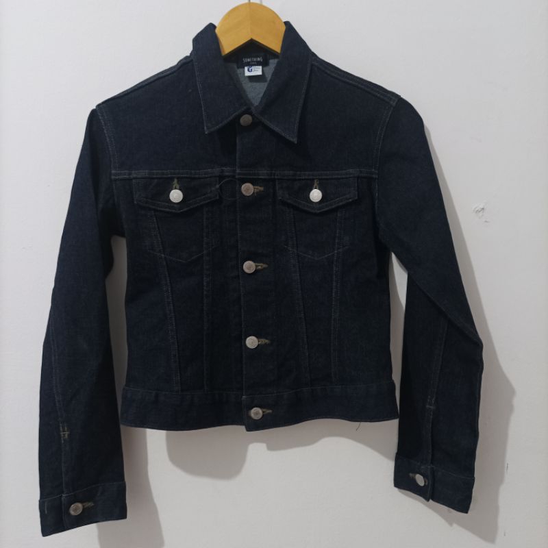 Jaket Jeans Wanita - Jaket Hitam Wanita - Jaket Denim - Trucker Denim - Crop Jeans - Something by Ed