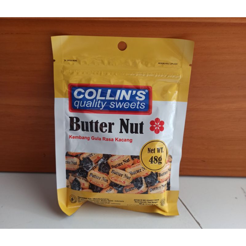 

Collins Butter Nut Permen Krim Kacang 48g / Collin's Permen Butter Nut Rasa Kacang 15s