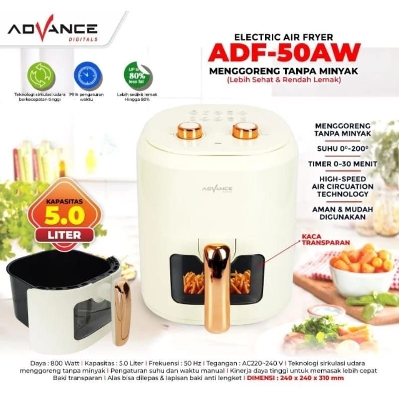 Air Fryer ADF-50AW Advance / Mesin Penggoreng Tanpa Minyak