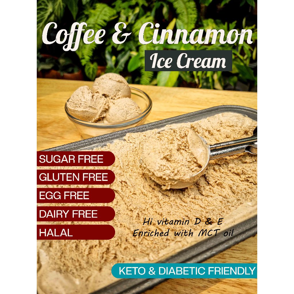 

Coffee & Cinnamon Ice Cream - Sugar Free, Keto, Vegan, Diet
