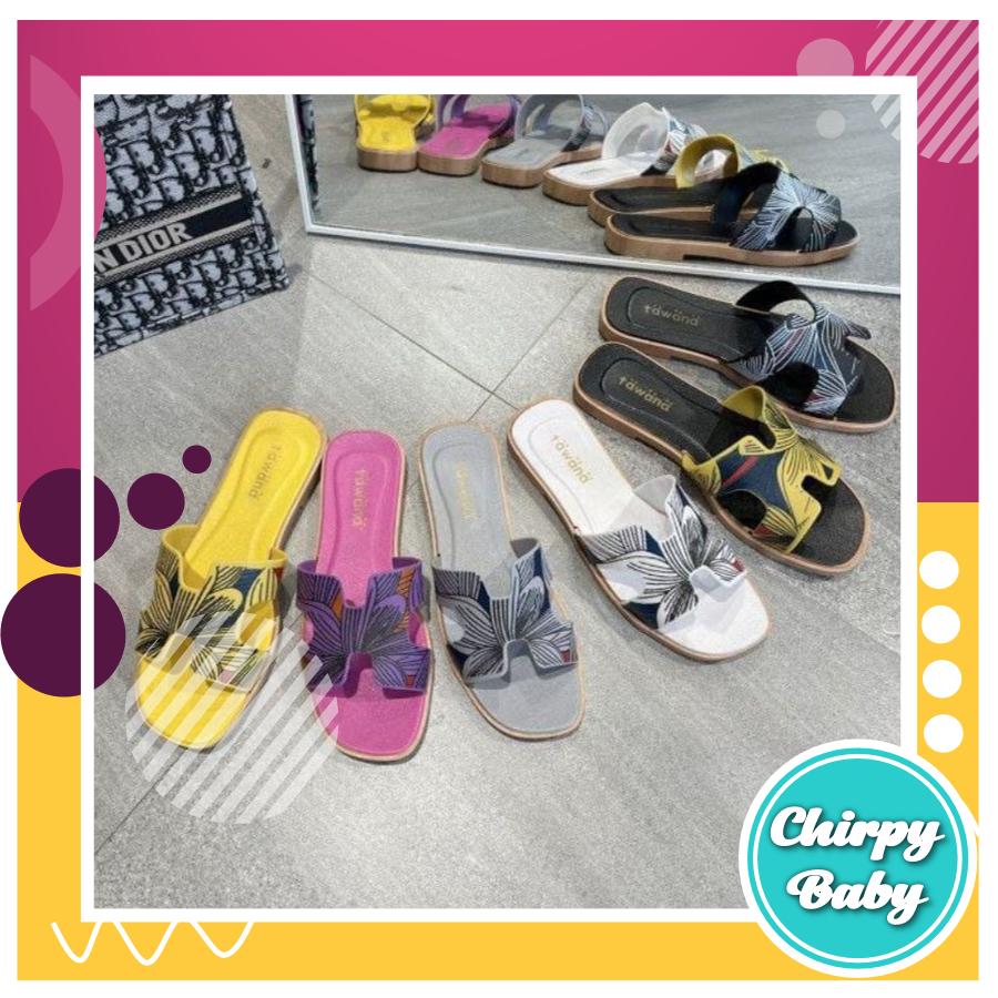 Tawana sandal teplek / tawana selop / tawana H square / Flat sandal tawana hermey