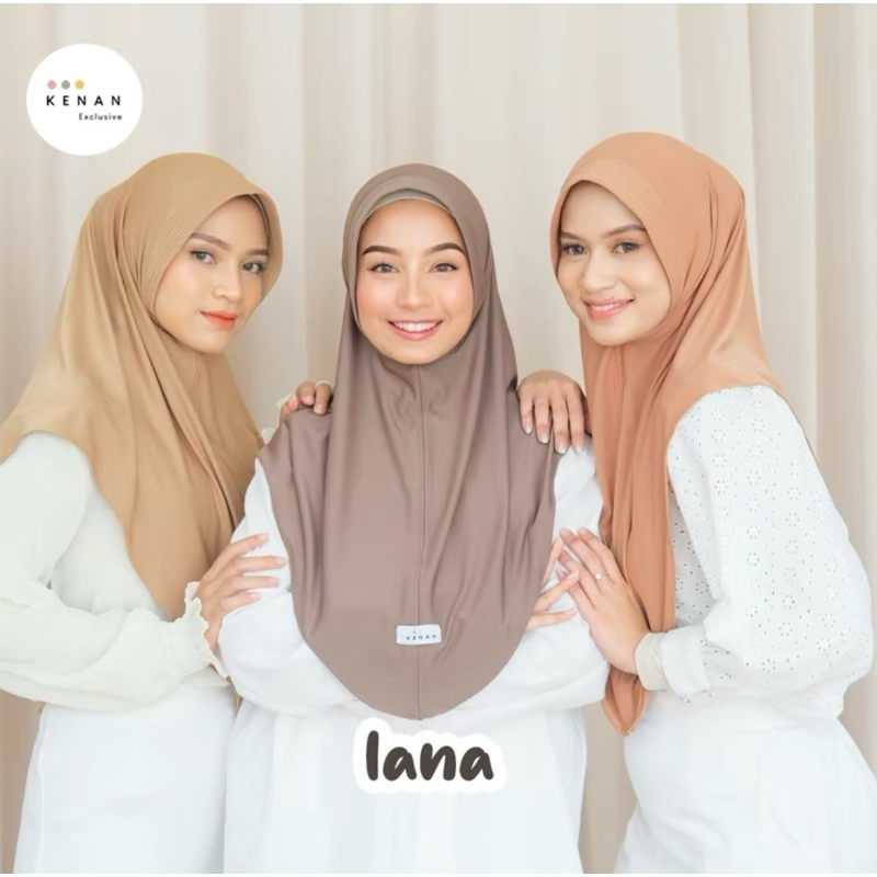 KENAN HIJAB ORI - LANA//HIJAB BERGO INSTAN PET BAHAN JERSEY //BERGO UKURAN L