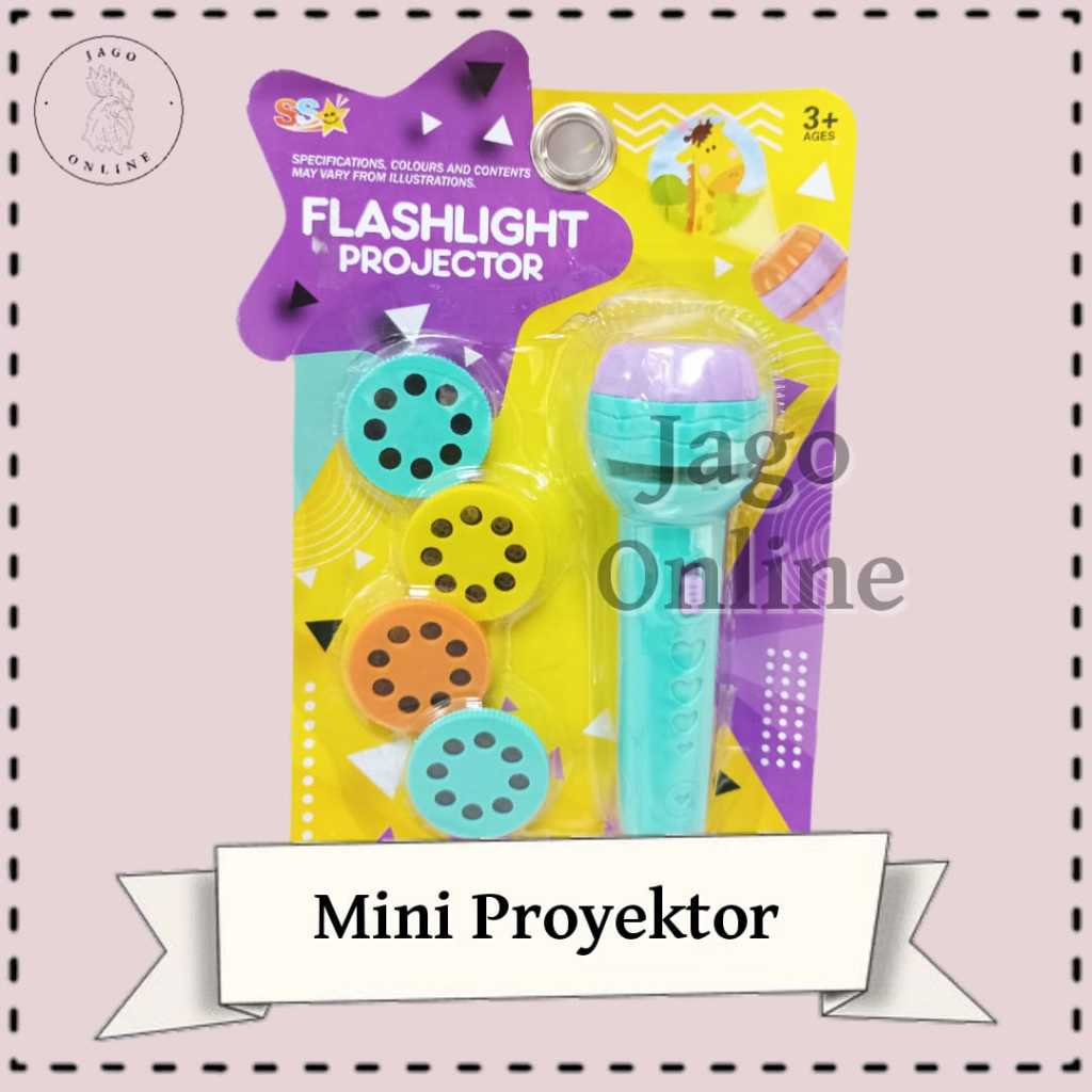 Mainan Anak Cewek Cowok Proyektor Mini Senter Projektor Lampu