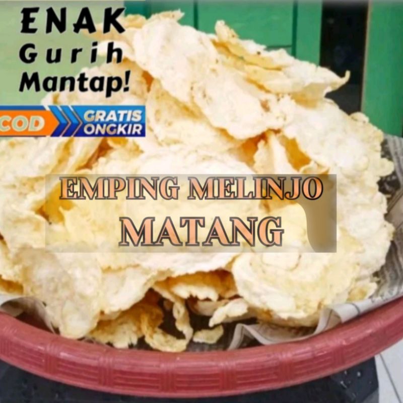 

Emping melinjo asli Emping mateng rasa gurih asin kemasan (500grm)