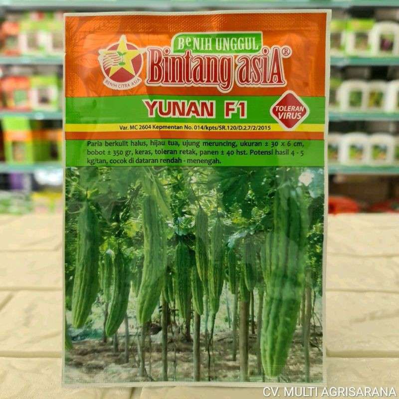 

Benih Pare Paria Yunan F1 10 gram (Estimasi 50-65 btr) Exp 2025 (Terbaru)/Termurah/Perawatan mudah/ Tahan Kriting daun, Virus Gemini, Layu Fusarium/Berbobot, Buah Lebat, Disukai Pasar/Tahan Simpan/100% Ori Kemasan Pabrik