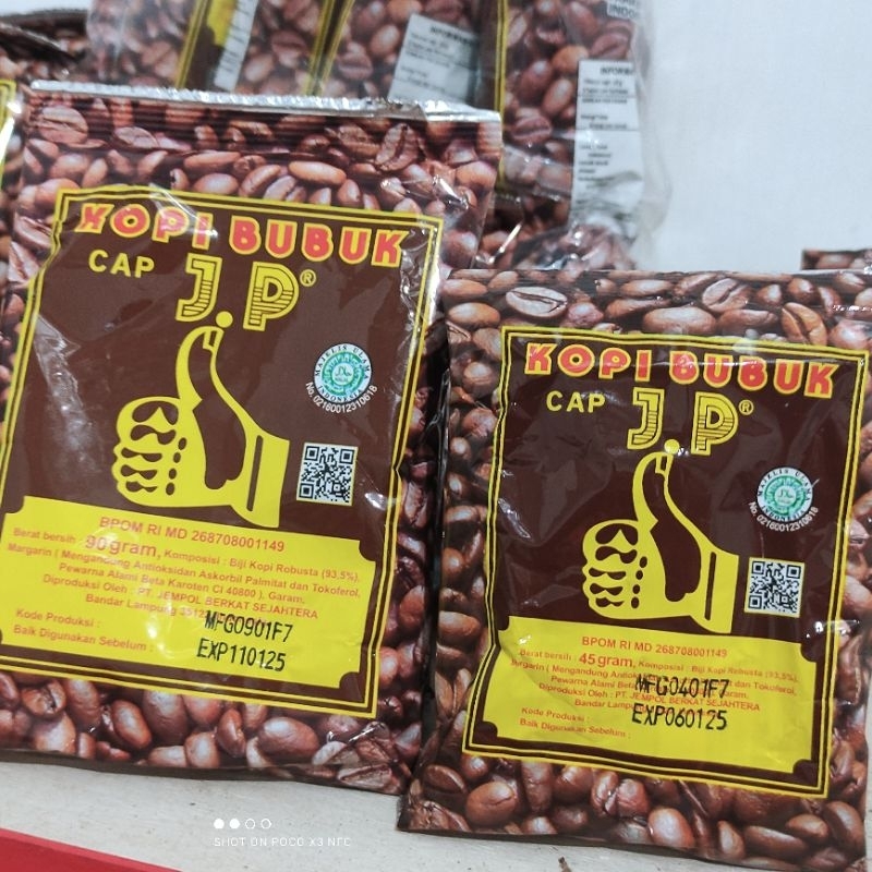 

Kopi Bubuk Cap Jempol JP Asli Lampung 45Gram