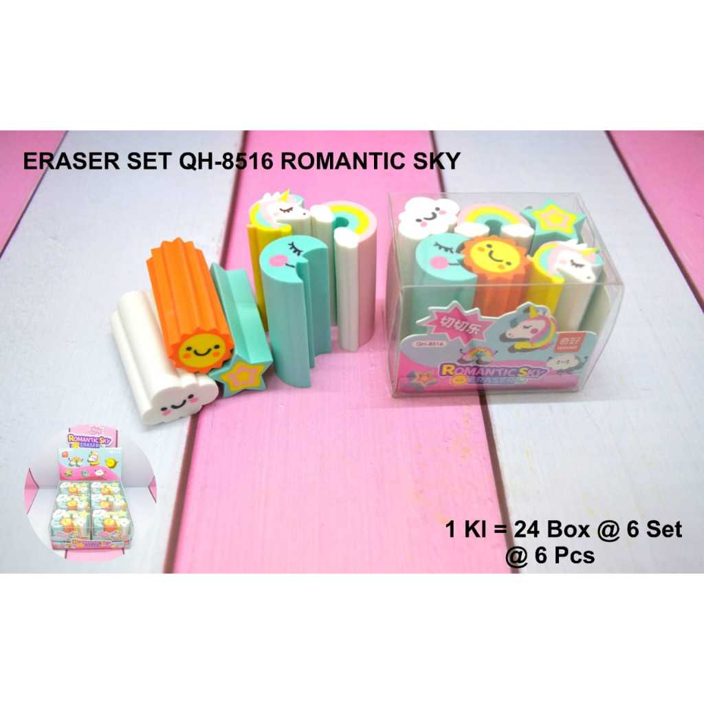 

penghapus et kode qhn 85 isi 6 macam panjang 5.5 cm padat bersih merek qihao benny 2024