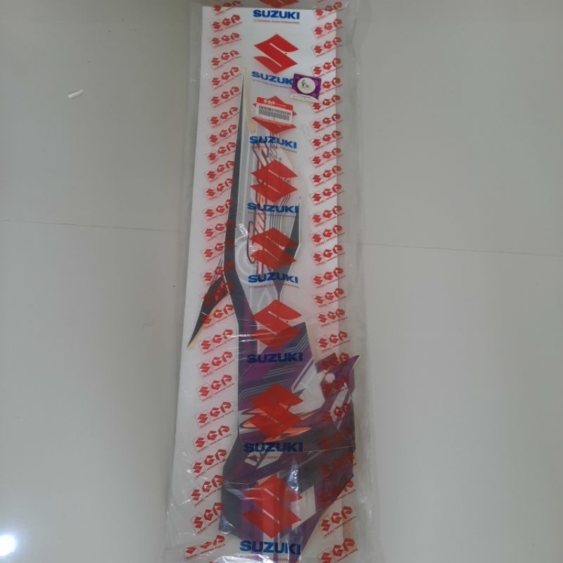 Stiker Striping Smash 110 SR Lama Ungu Original SGP