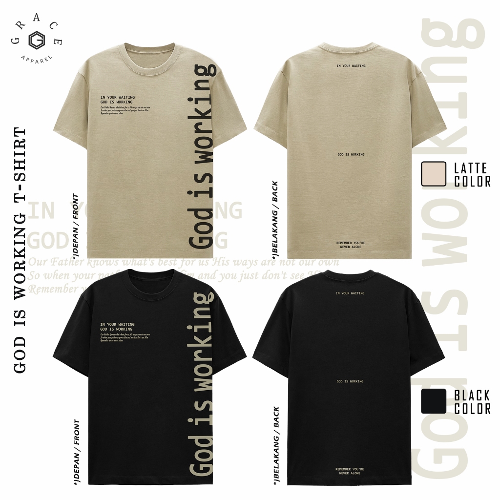 GRACE APPAREL Kaos Rohani God Is Working