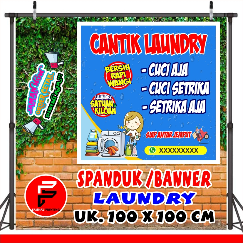 Banner Laundry / Spanduk Laundry Ukuran 1 x 1 m