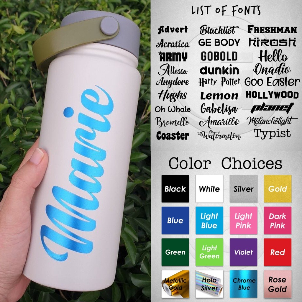 

sticker cutting Custom nama untuk tumbler dan hp