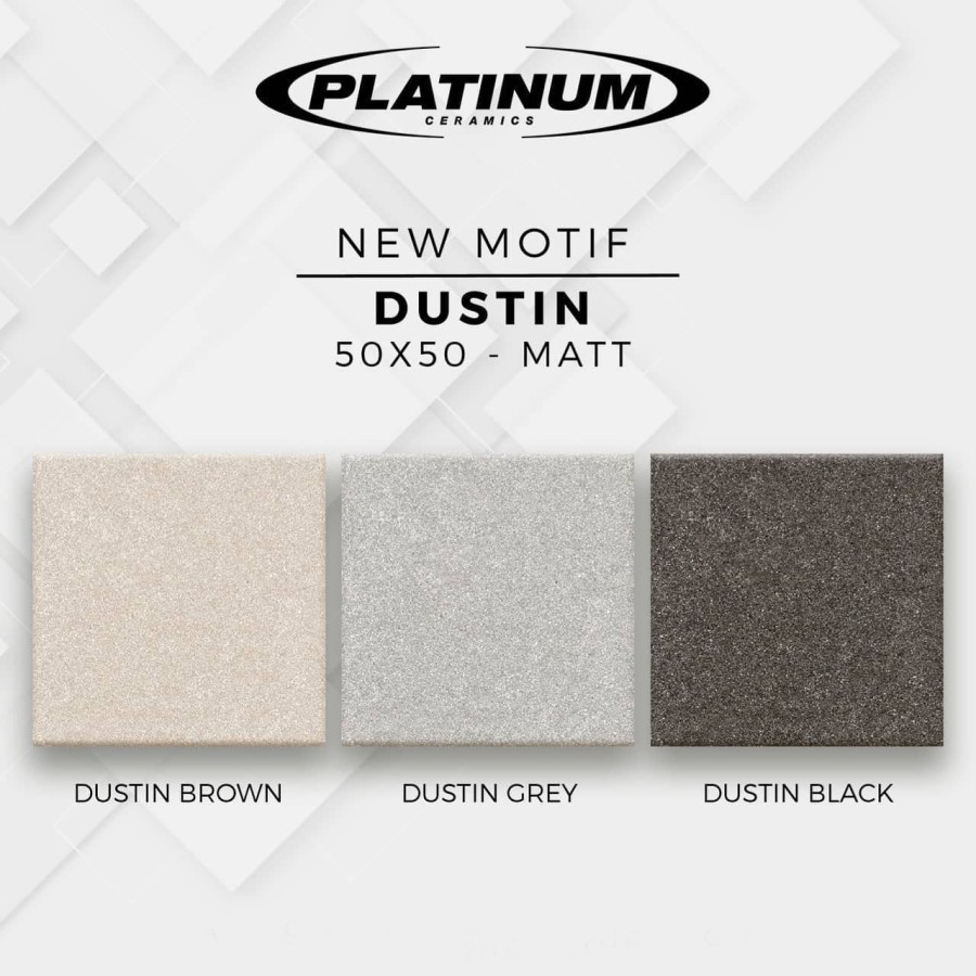 KERAMIK LANTAI PLATINUM DUSTIN BROWN, BLACK,GREY / DIEGO / DEVON 50X50 MATT