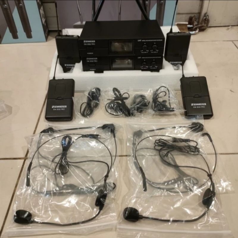 MIC WIRELESS SENNHEISER EM 3032 MIC JEPIT CLIP ON BANDO WIRELESS RESMI