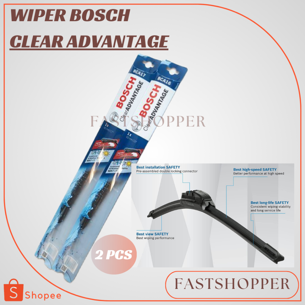 WIPER MOBIL AVANZA / XENIA BOSCH CLEAR ADVANTAGE 1 SET  - BCA2016