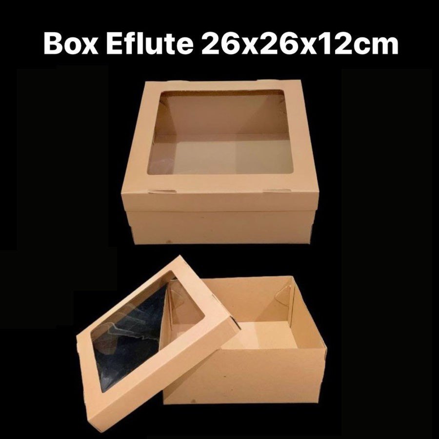 

(5 pcs) kardus mika browneis dus kue bolu box coklat mika hampers 26x26x12 cm