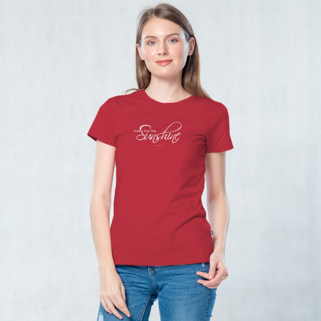 C2  kaos lengan pendek Levina Red T-Shirt Wanita