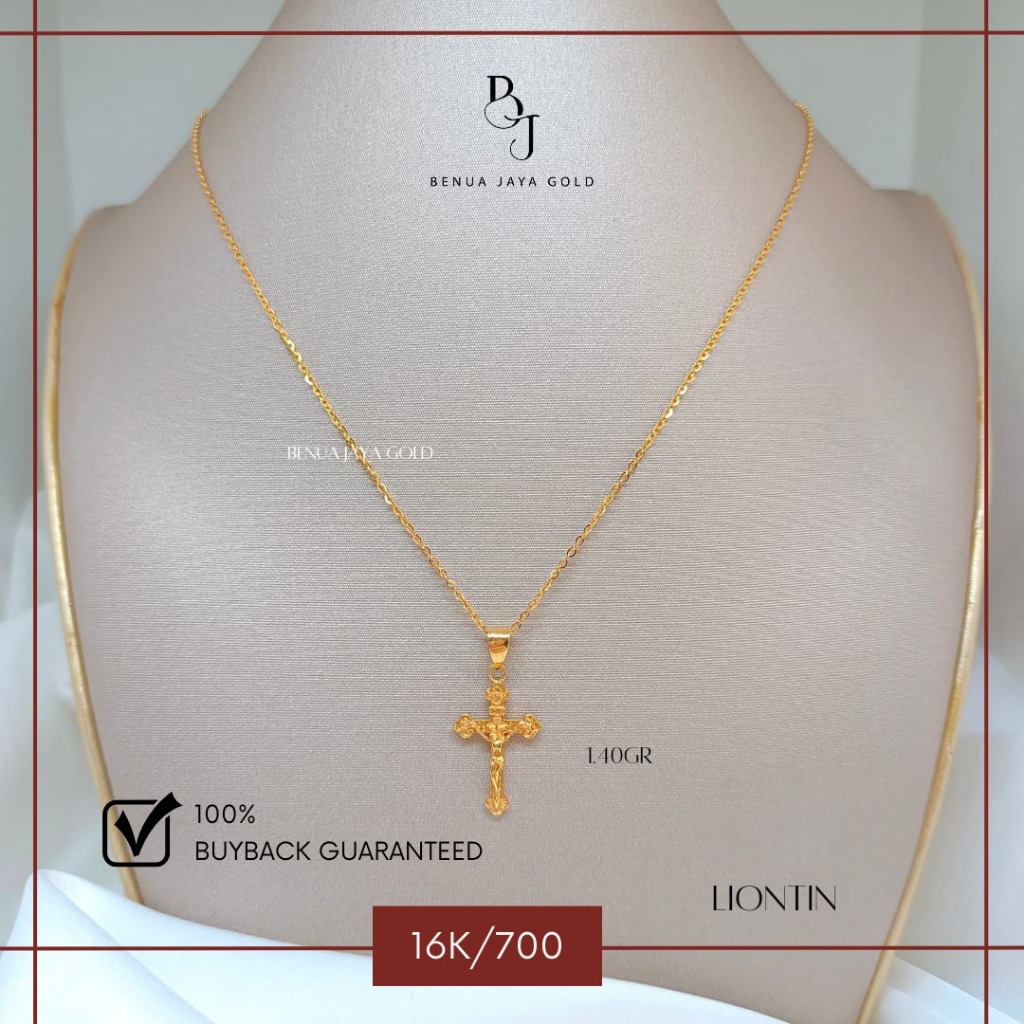 Liontin Salib Corpus Emas 16K/700