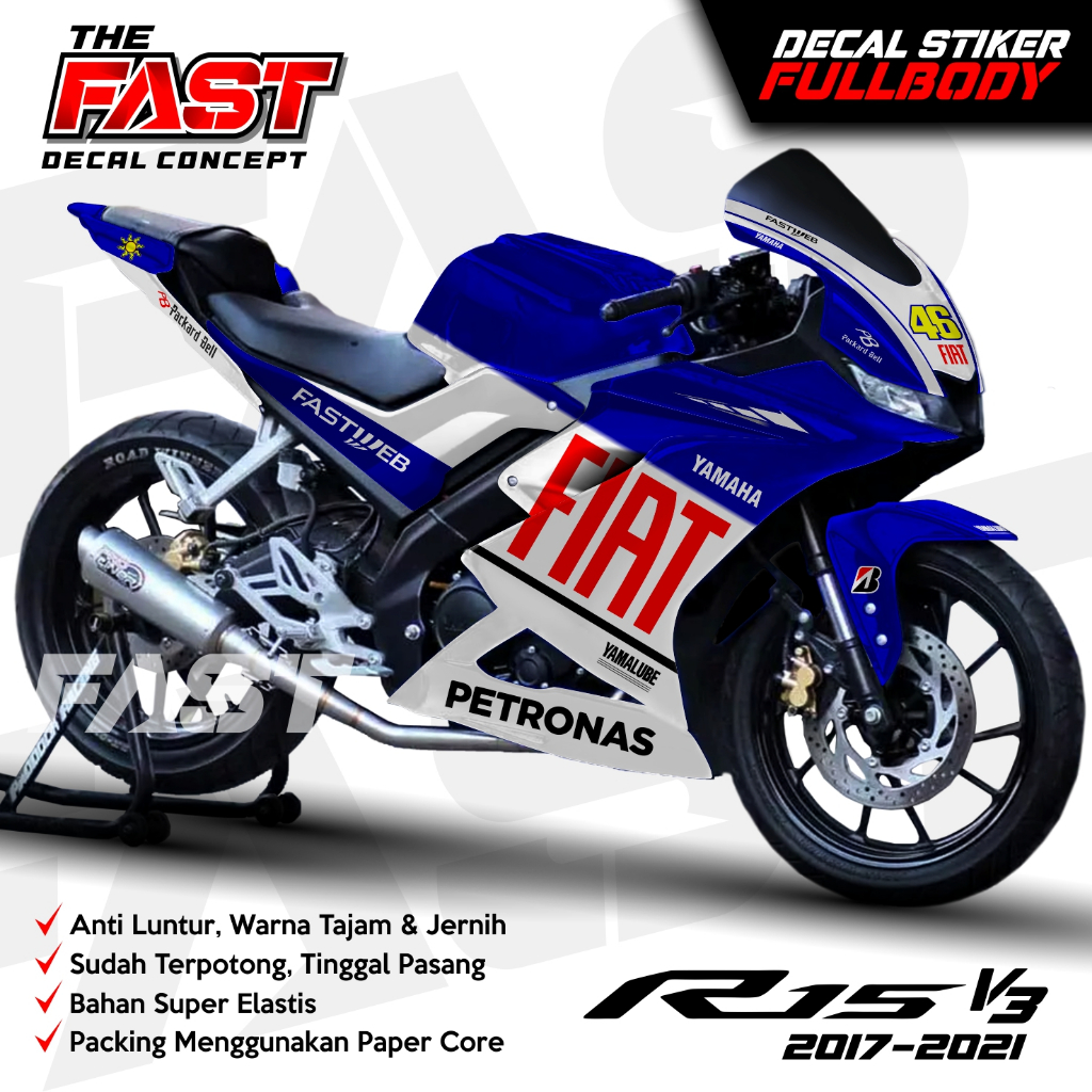 decal R15 V3 stiker decal motor sticker yamaha R15  fullbody yamaha fiat Full dashboard