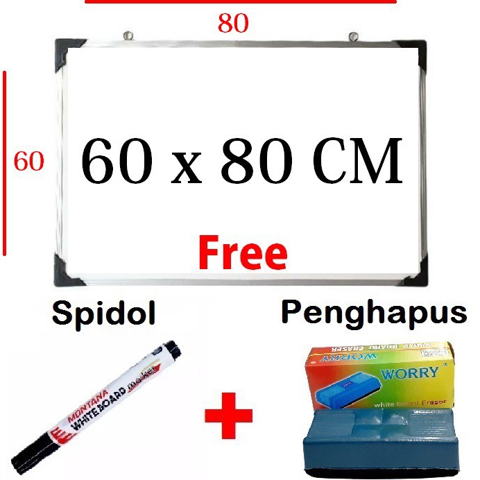 

ART J43O Papan Tulis White Board Gantung Ukuran 6 cm x 8 cm Free Spidol dan Penghapus