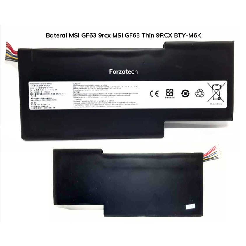 Baterai Laptop MSI GF63 9rcx MSI GF63 Thin 9RCX BTY-M6K New Bergaransi