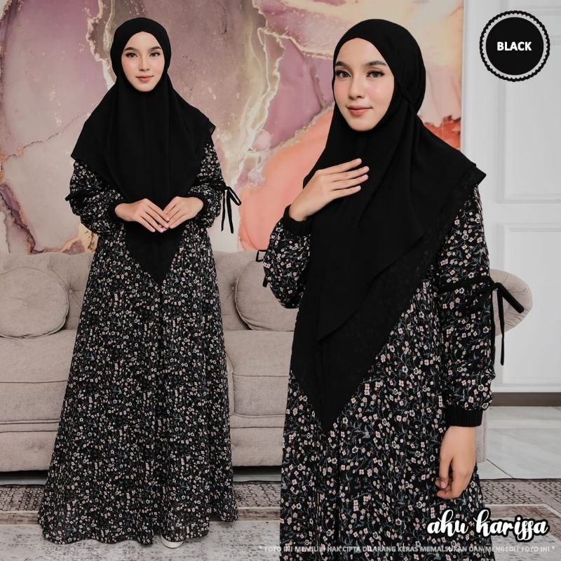 GAMIS/DRESS SET HIJAB BERGO CERUTY BIANCA MIX CERUTY BABYDOLL BY AKU KARISSA ORIGINAL BRAND